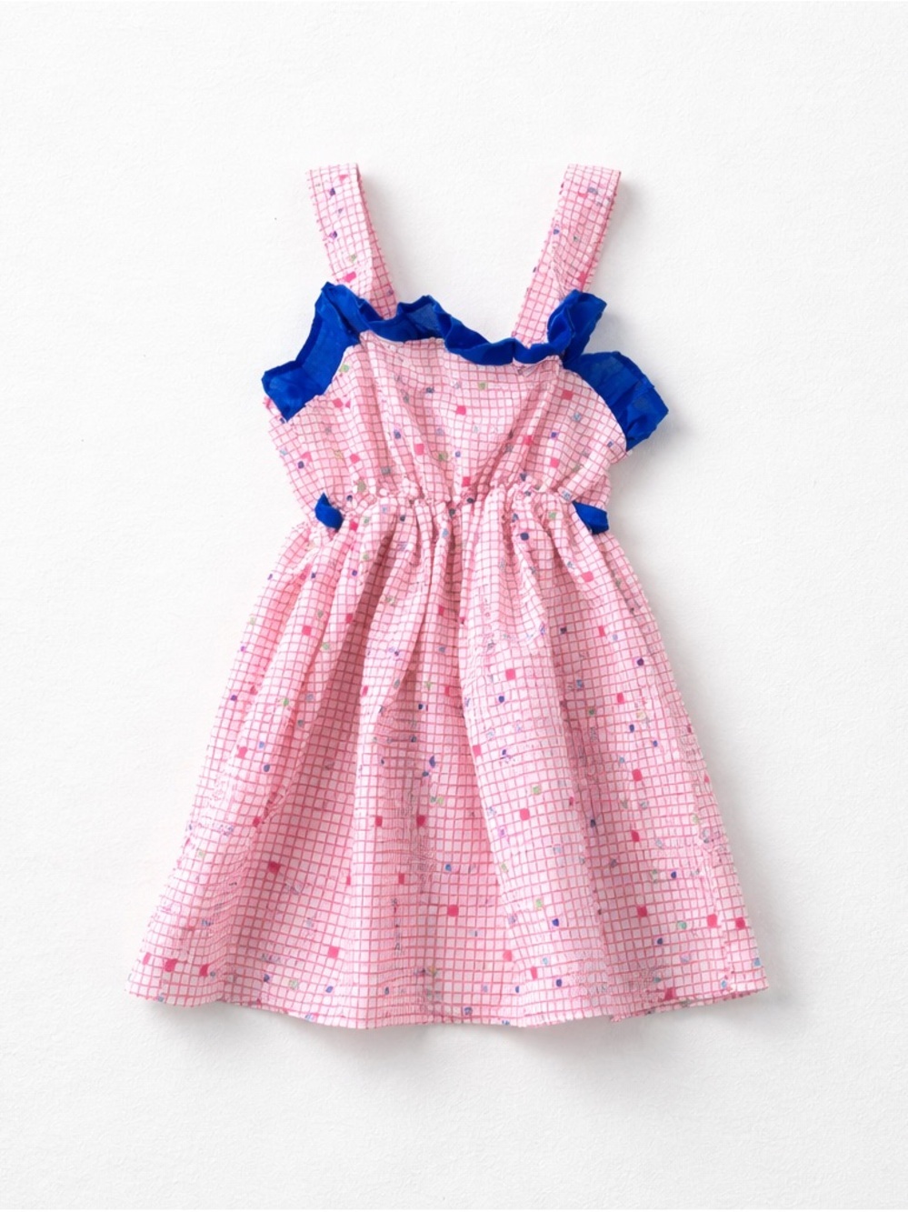 Vintage Nussella Kids Dress Pink and Blue Floral Casual